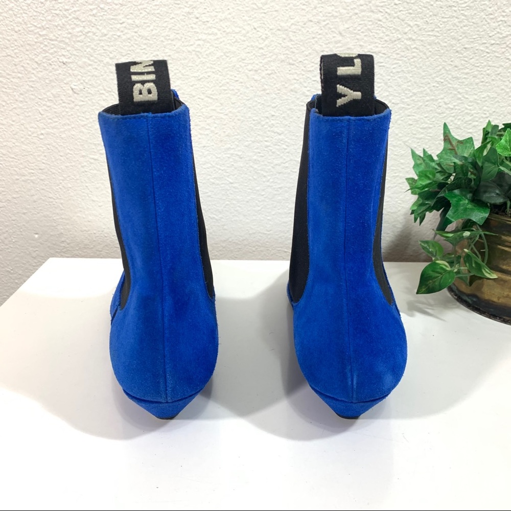 Bimba Y Lola Chelsea Boots Blue Suede Pointed Toe - Picture 4 of 11